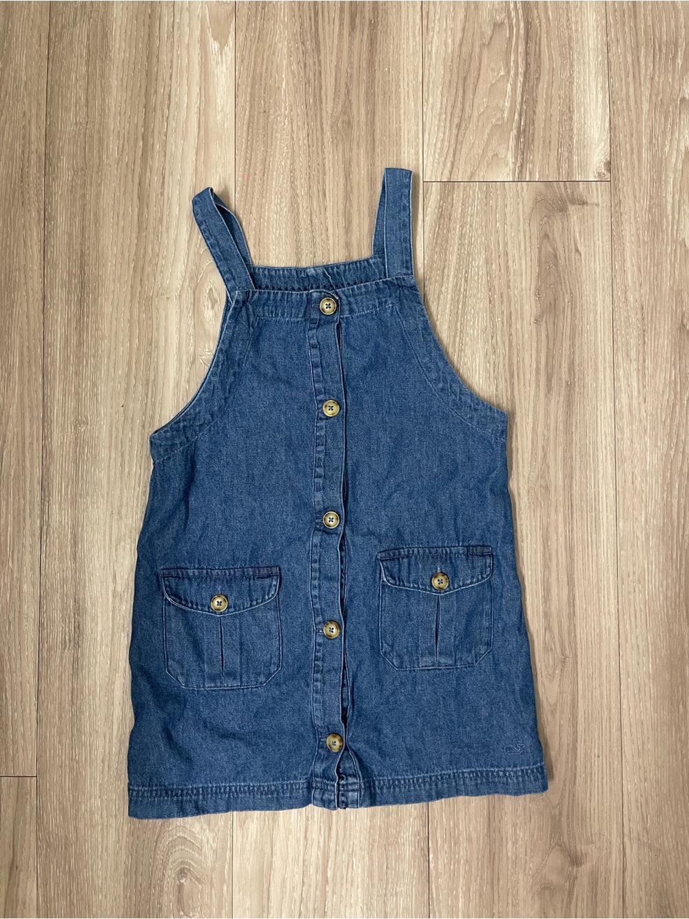 Vineyard Vines Denim Button-Front Overalls - Blue